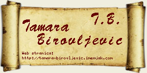 Tamara Birovljević vizit kartica